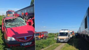 Tragedie după tragedie pe șosele! Un tren cu 100 de călători a spulberat o mașină. Cine este bărbatul care a murit pe loc