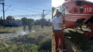 Tragedie în gara Bușteni. Un tânăr de 21 de ani se zbate între viață și moarte după ce s-a urcat pe un vagon