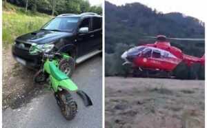 Elicopterul SMURD a fost chemat de urgență pentru un minor. Ce a pățit un băiat de 13 ani implicat într-un accident rutier grav