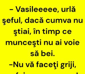 BANCUL ZILEI | Șeful urlă la Vasile