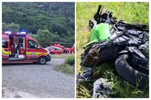 Clipe de coșmar pe șosea pentru un minor de 13 ani. Elicopterul SMURD a fost solicitat de urgență după un impact violent