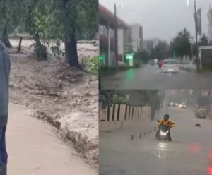 Imagini incredibile din România! Drumurile au devenit râuri după potopul din ultimele ore